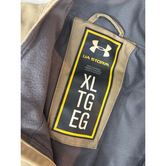 Under Armour Jacket Mens Rare XL Storm Heavy Brown/Tan Water Resistant Work Hunt - Picture 3 of 16